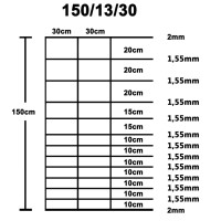 Produktbild för Fårstängsel galvaniserat stål 50x1,5 m silver