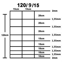 Produktbild för Fårstängsel galvaniserat stål 50x1,2 m silver