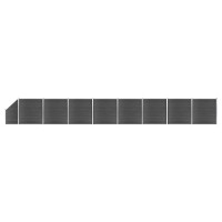 Produktbild för Staketpaneler WPC 1484x(105-186) cm svart
