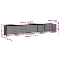 Produktbild för Hönsbur med tak antracit 603x98x90 cm galvaniserat stål