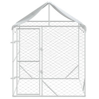 Produktbild för Hundgård med tak silver 2x2x2,5 m galvaniserat stål