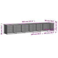 Produktbild för Hönsbur med tak antracit 603x98x90 cm galvaniserat stål