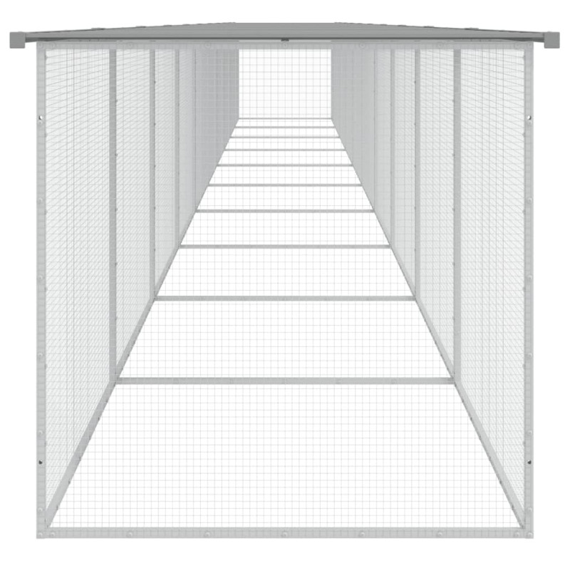 Produktbild för Hönsbur med tak ljusgrå 1003x98x90 cm galvaniserat stål