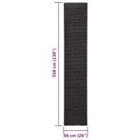 Produktbild för Sisalmatta för klösstolpe svart 66x350 cm