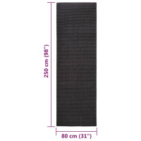 Miniatyr av produktbild för Sisalmatta för klösstolpe svart 80x250 cm