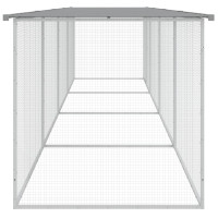 Miniatyr av produktbild för Hönsbur med tak ljusgrå 403x98x90 cm galvaniserat stål