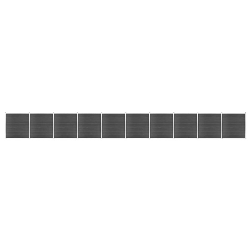 Produktbild för Staketpaneler WPC 1737x186 cm svart