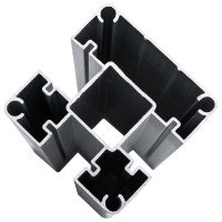 Miniatyr av produktbild för Staketpaneler WPC 1657x(105-186) cm svart