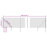 Produktbild för Gunnebostängsel med markspett antracit 0,8x10 m