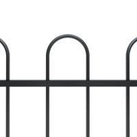 Produktbild för Trädgårdsstaket med böjd topp stål 3,4x0,6 m svart