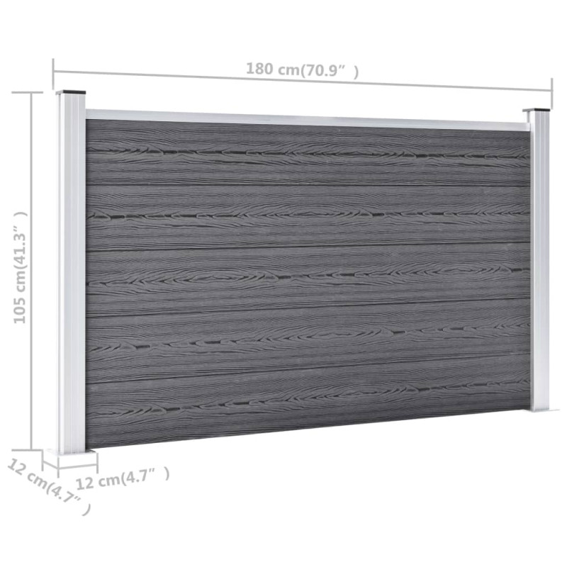 Produktbild för Staketpanel WPC 353x106 cm grå