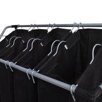 Produktbild för Tvättsorterare med påsar 2 st svart och grå