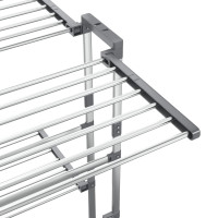 Produktbild för Torkställning på hjul 2 nivåer silver 60x70x106 cm