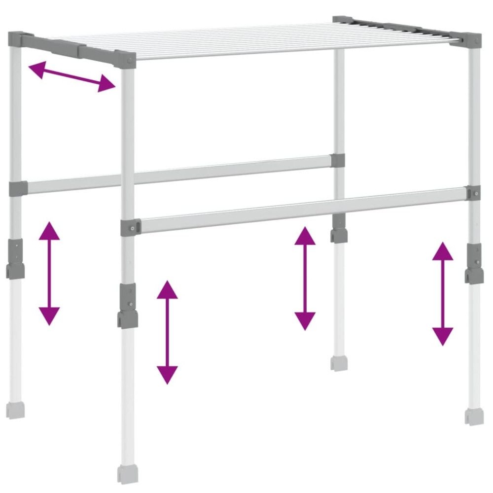 Produktbild för Torkställ 83x (50-55) x (40-85) cm aluminium