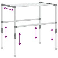 Produktbild för Torkställ 83x (50-55) x (40-85) cm aluminium