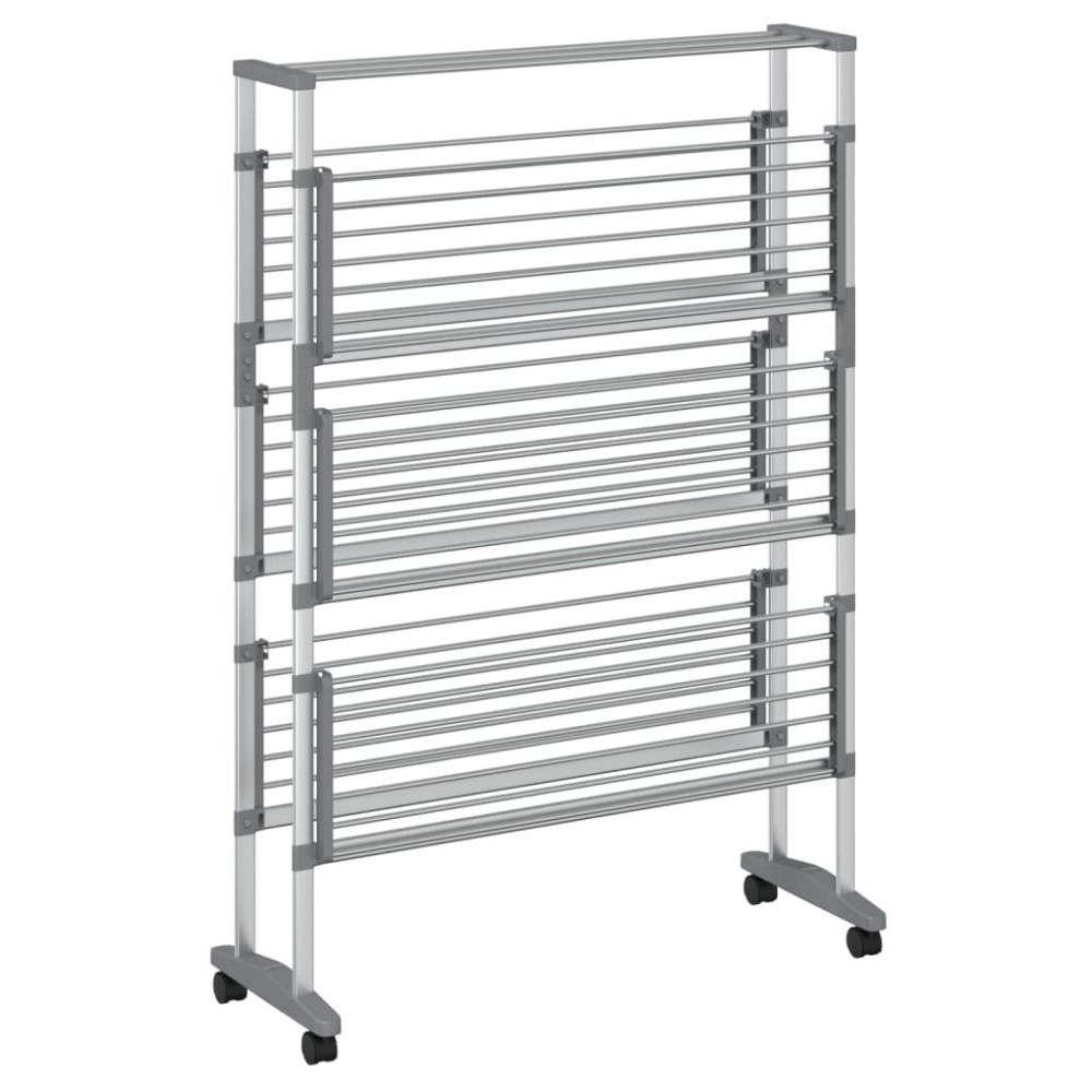 Produktbild för Torkställning på hjul 89x64x129 cm aluminium