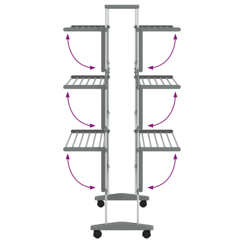 Produktbild för Torkställning på hjul 89x64x129 cm aluminium