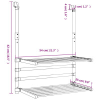 Produktbild för Torkställ för balkong 54x25x42 cm aluminium