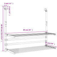 Produktbild för Torkställ för balkong 89x25x (60-95) cm aluminium