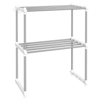Produktbild för Mikrovågshylla vit 51x27x63 cm aluminium