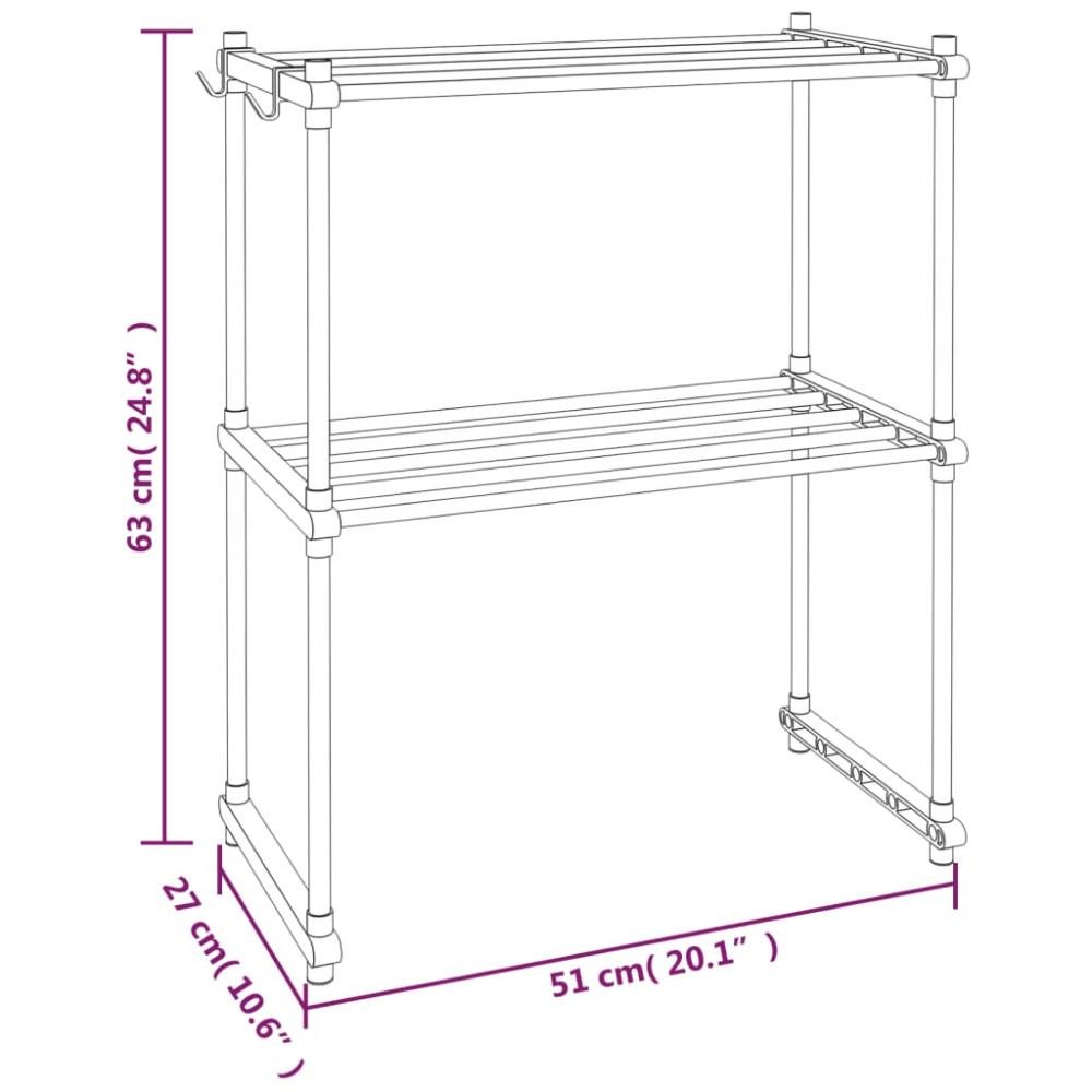 Produktbild för Mikrovågshylla vit 51x27x63 cm aluminium