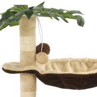 Produktbild för Katträd med klöspelare i sisal 50 cm beige och brun