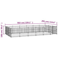 Produktbild för Hundgård för utomhusbruk stål 16,94 m²