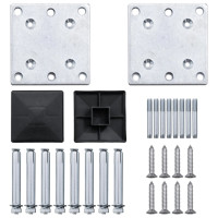 Miniatyr av produktbild för WPC-staketpanel 1 fyrkantig + 1 vinklad 273x186 cm grå
