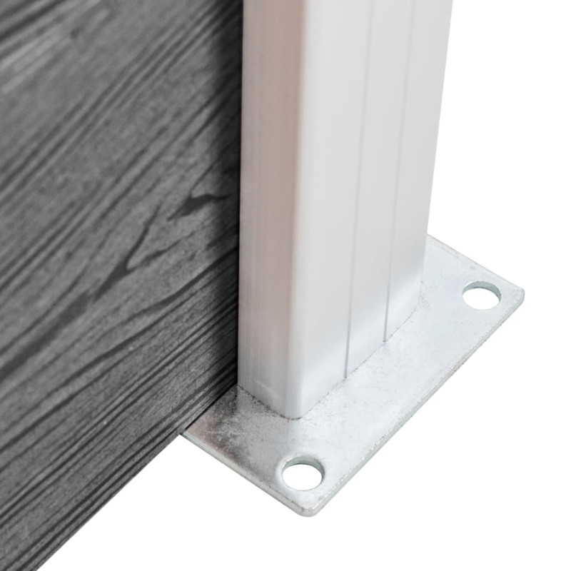 Produktbild för WPC-staketpanel 1 fyrkantig + 1 vinklad 273x186 cm grå