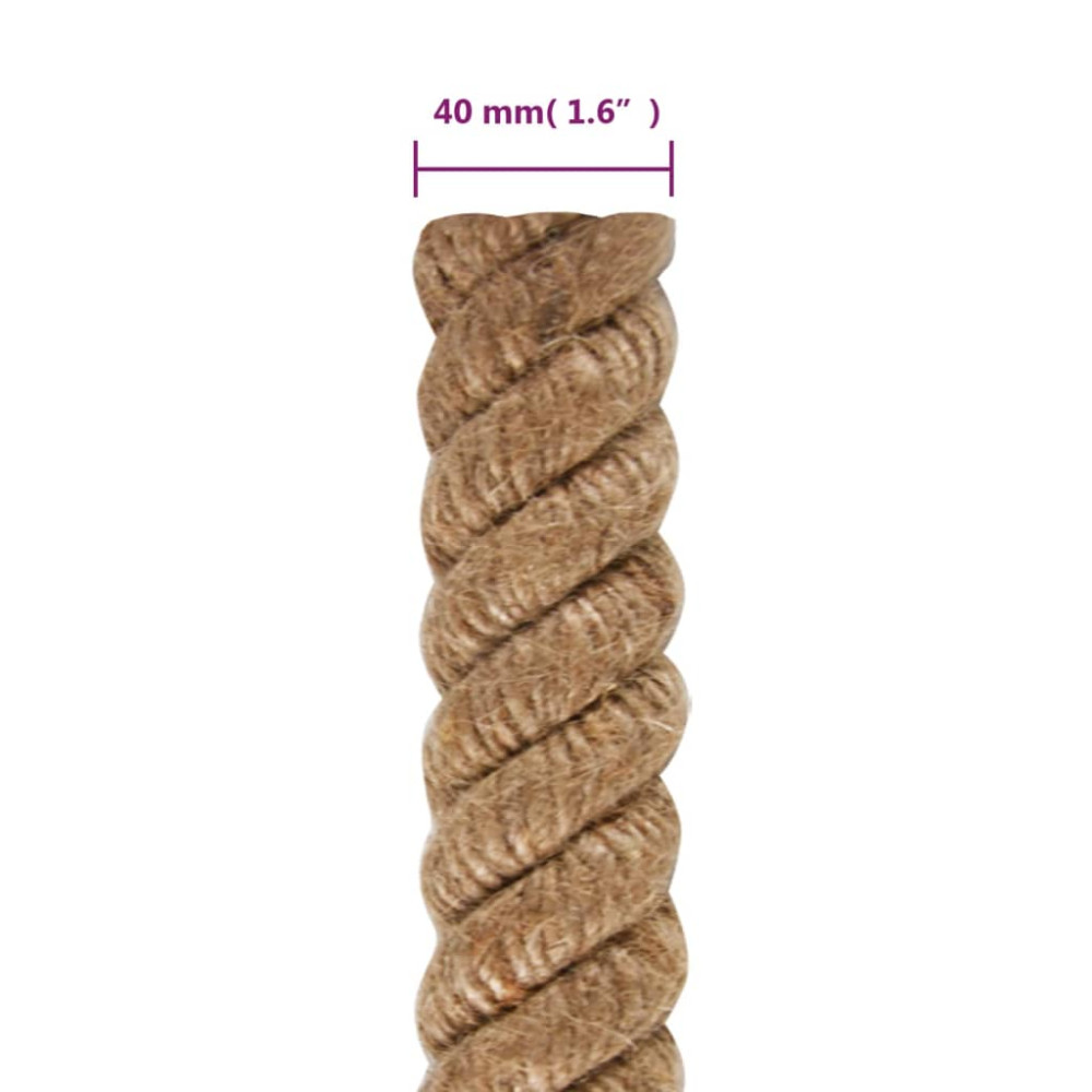 Produktbild för Juterep 25 m långt 40 mm tjockt