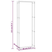 Produktbild för Vedställ matt svart 80x28x222 cm stål