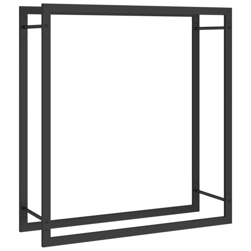 Produktbild för Vedställ matt svart 80x28x86 cm stål