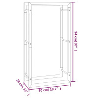 Produktbild för Vedställ matt svart 50x28x94 cm stål