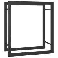 Produktbild för Vedställ matt svart 50x28x56 cm stål