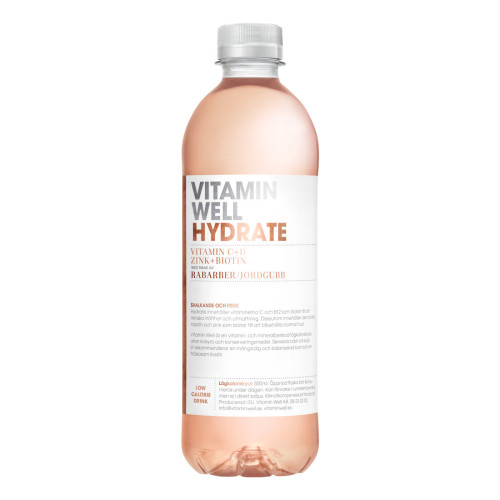 Vitamin Well HYDRATE RABARBER & JORDGUBB 50CL