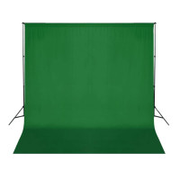 Produktbild för Fotobakgrund utan stativ bomull grön 300x300 cm chroma key