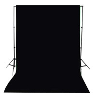 Produktbild för Fotobakgrund utan stativ bomull svart 300x300 cm