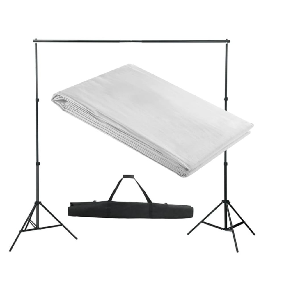 Produktbild för Stativ och fotobakgrund 300 x 300 cm vit