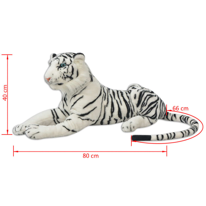 Produktbild för Tigerleksak plysch vit XXL