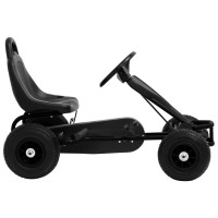 Produktbild för Pedaldriven gokart med luftfyllda däck svart