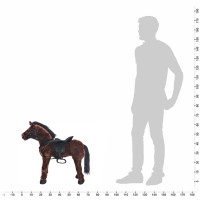 Miniatyr av produktbild för Stående leksakshäst plysch mörkbrun XXL