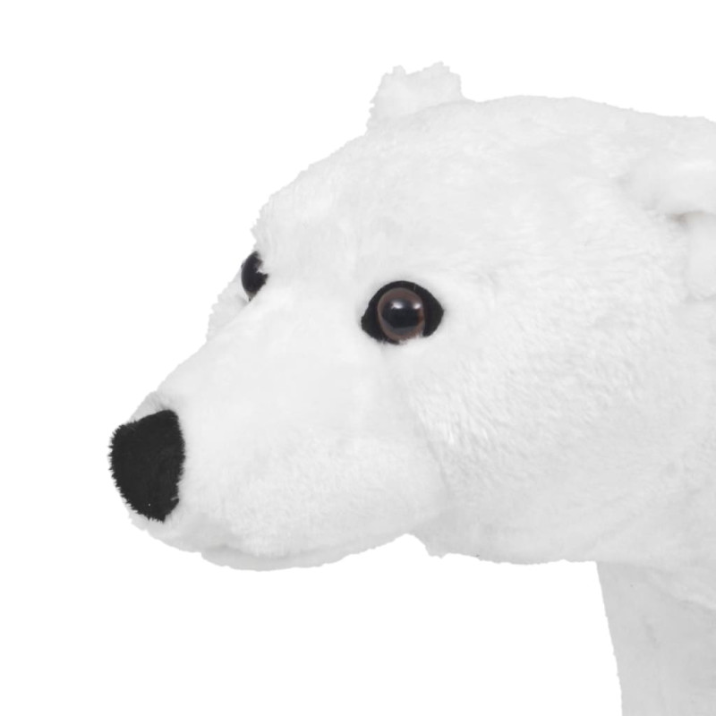 Produktbild för Stående leksaksisbjörn plysch vit XXL