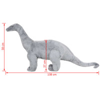 Miniatyr av produktbild för Stående plyschleksak brachiosaurus grå XXL