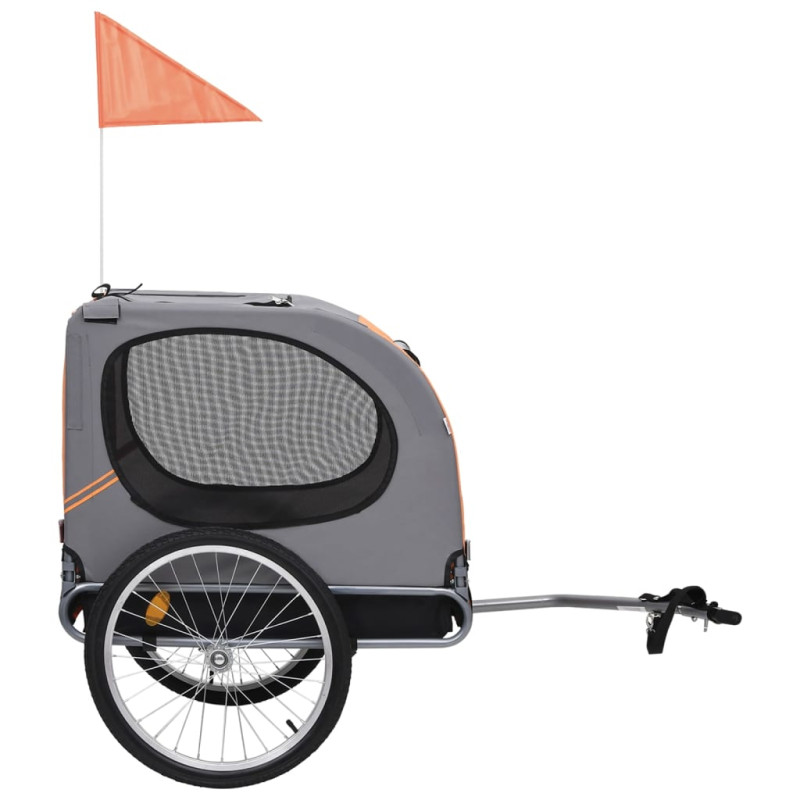 Produktbild för Cykelvagn för djur orange och grå