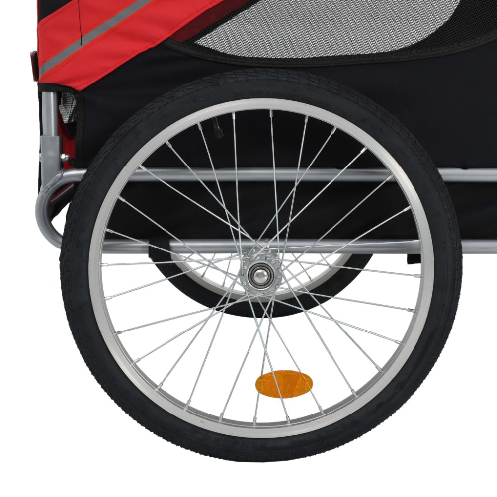 Produktbild för Cykelvagn för djur röd och svart