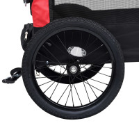 Miniatyr av produktbild för Cykelvagn för husdjur och joggingvagn 2-i-1 röd och svart