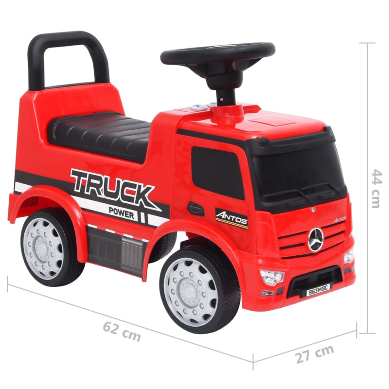 Produktbild för Barnbil Mercedes Benz lastbil röd