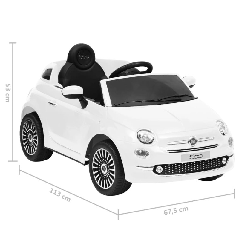 Produktbild för Elbil för barn Fiat 500 vit