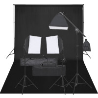 Miniatyr av produktbild för Fotostudio med lampor och bakgrund