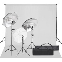 Miniatyr av produktbild för Fotostudio med lampor och bakgrund